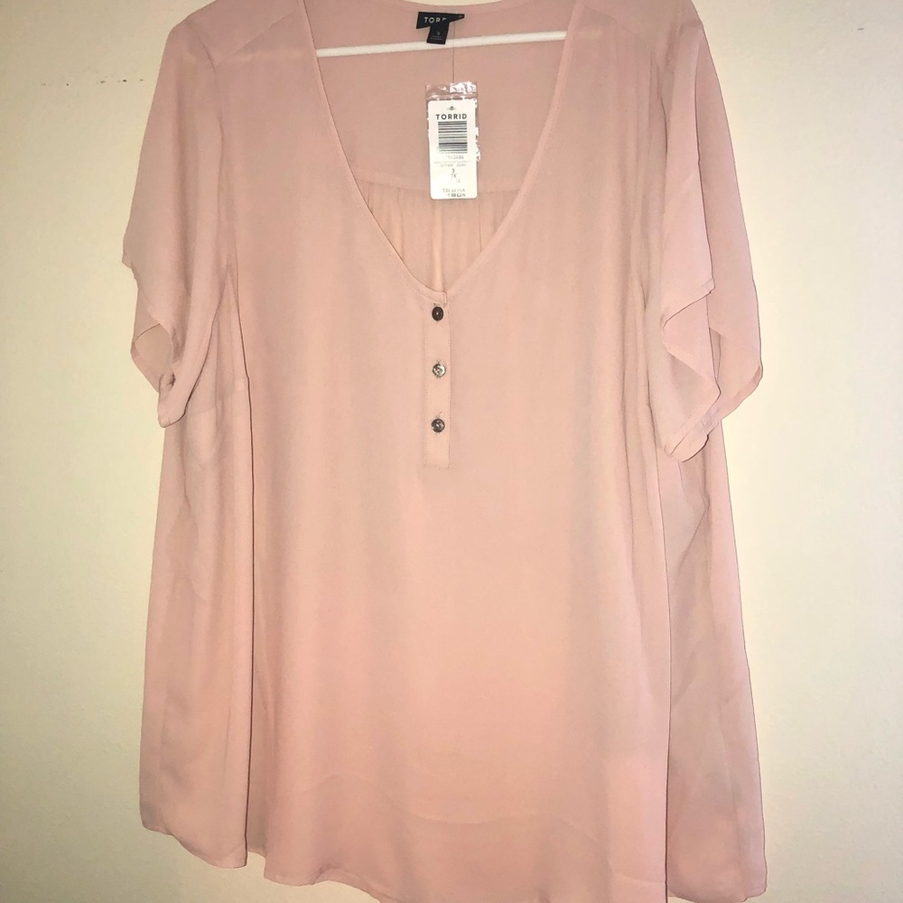 Baby pink chiffon blouse